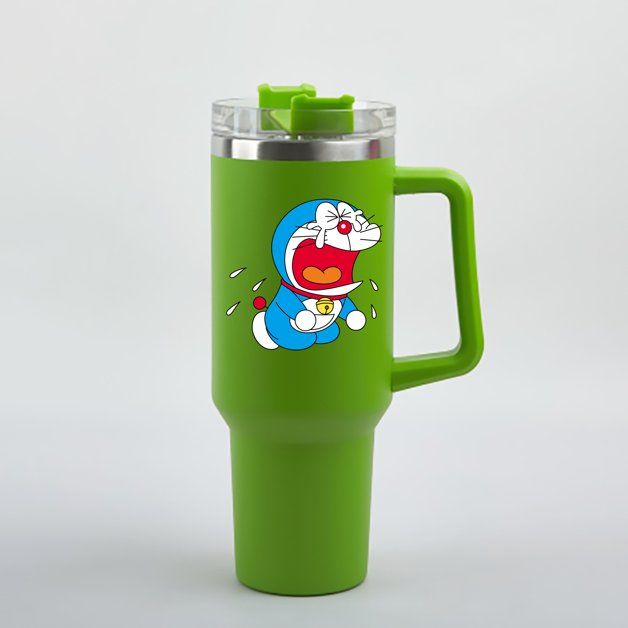 （画像用） ドラえもん Doraemon 1200mL車用タンブラー - クリスタルステッカー（プラスチックストロー付き）